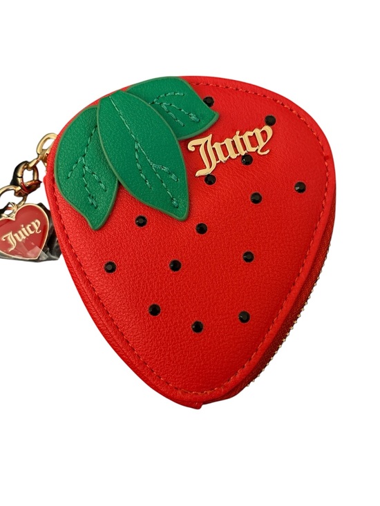 Juicy Couture Handbags - Juicy Couture Red Strawberry Coin Pouch Wallet with Gold Chain NWT Coquette Y2K